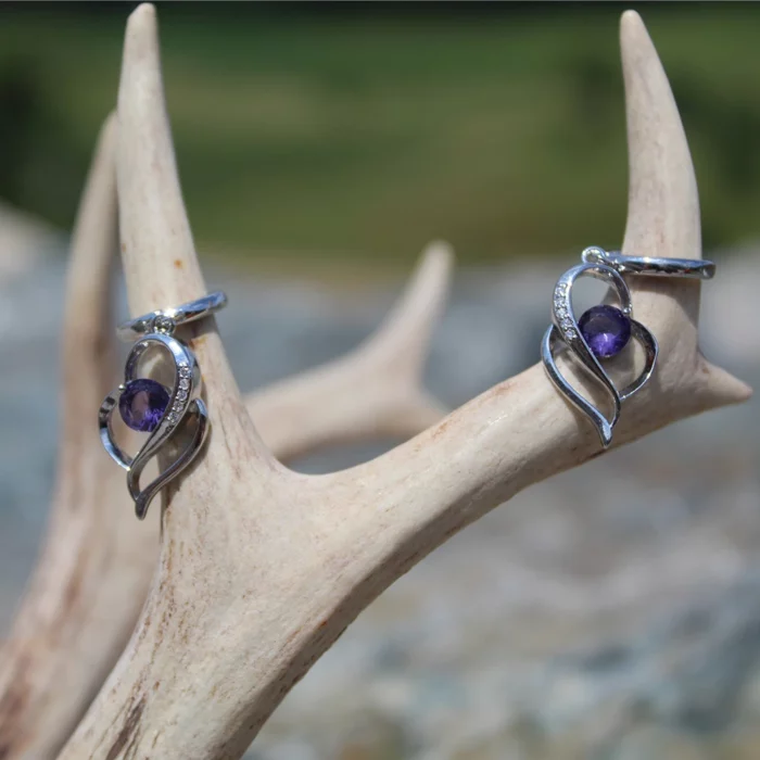 Silber Ohrringe violett